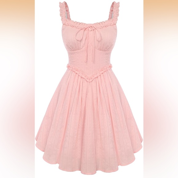 Chic Pink Ruffled Mini Dress - Picture 3 of 7